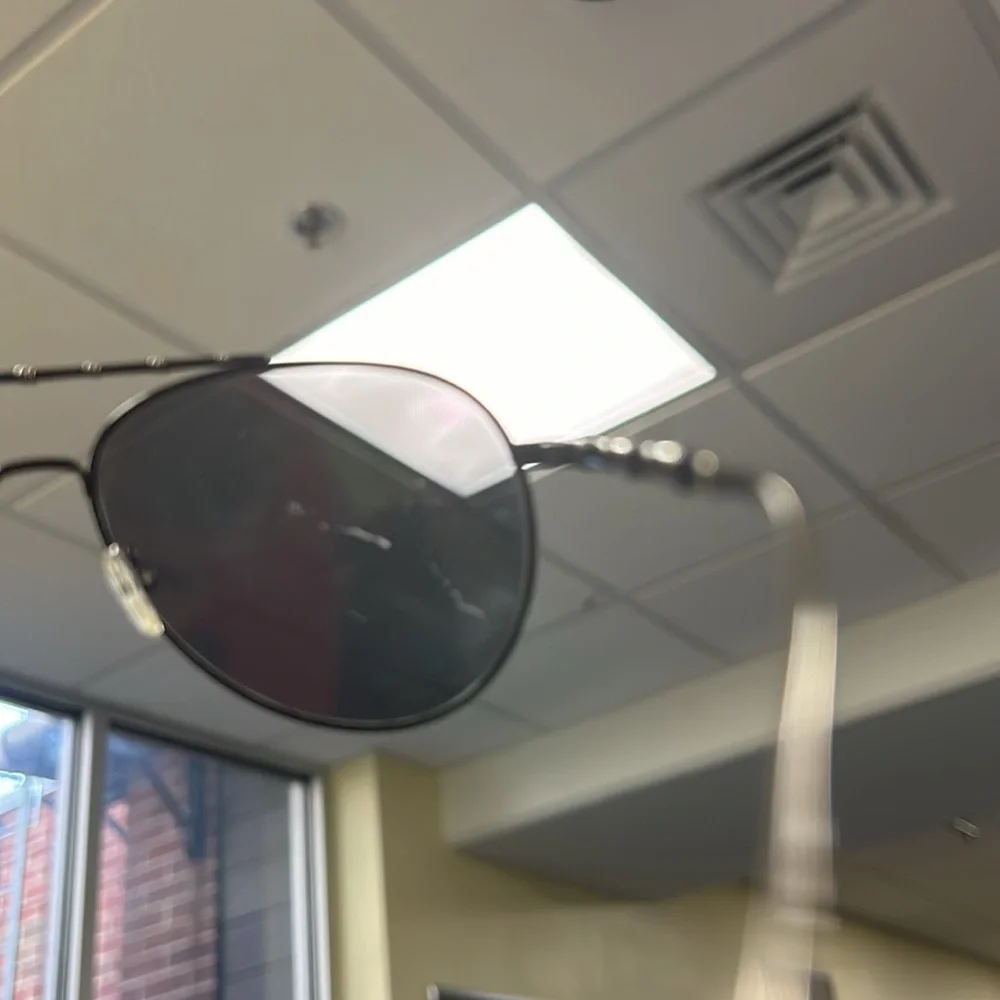 RARE GUCCI Silver & black bamboo frame aviator shape sunglasses with Gucci case